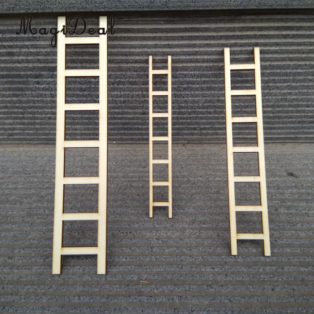 6/набор мини деревянная лестница Кукольный дом дерево ремесло искусство Сделай