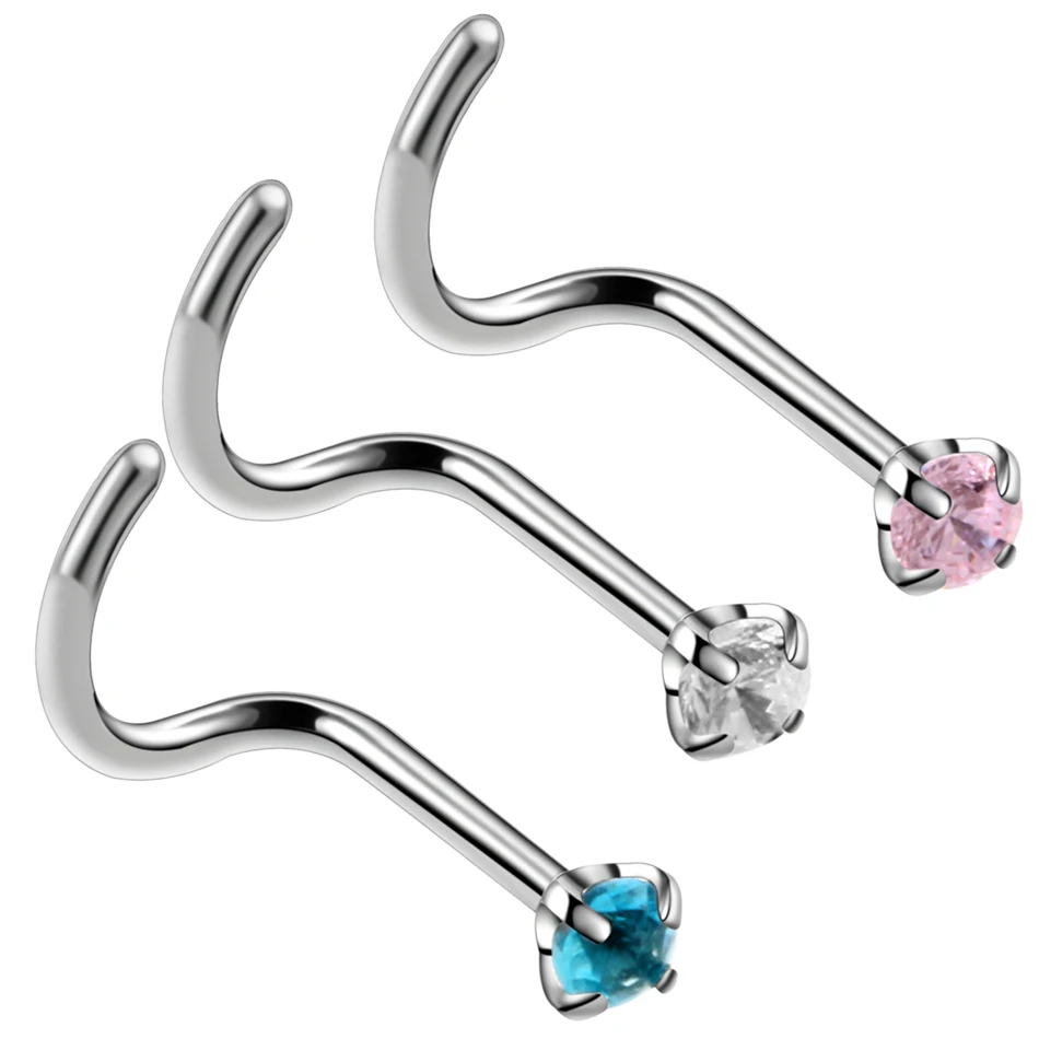 1 шт. стальные кольца для носа с фианитом 20 г|body jewelry|hoops studnose ring |