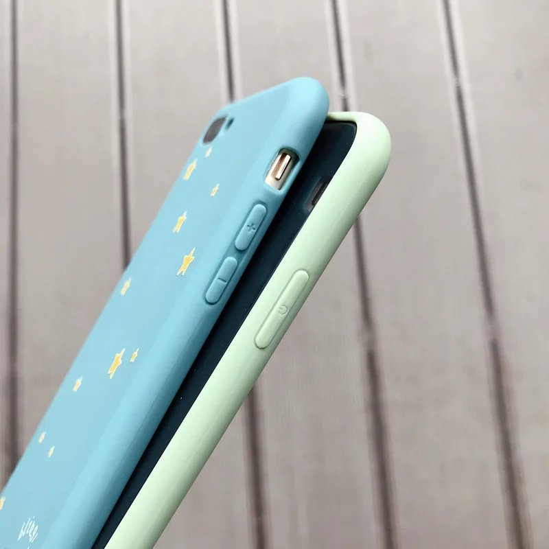 Simple bling little star Case for iPhone 7 8 6s 6 Plus soft shell XS MAX X XR relievo All-inclusives Coque |