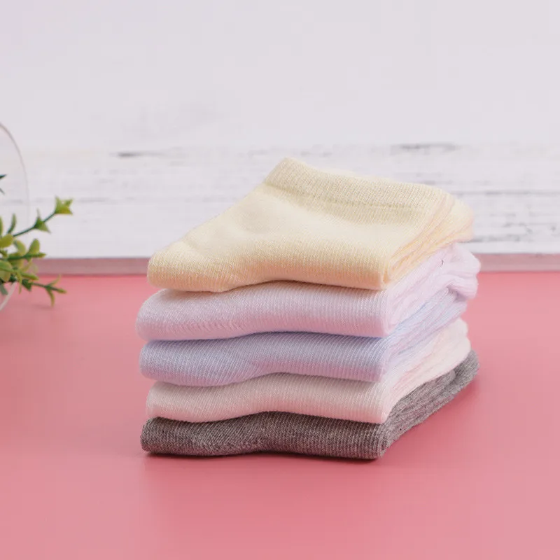 5 парт/Лот Детские однотонные носки тонкие мягкие хлопковые детские для