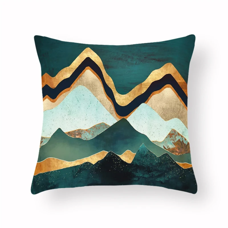 Красочные геометрические горные вершины Солнце Луна креативный чехол для подушки Абстрактная живопись мягкий диван-кровать гостиная домашний Декор 45x45 см