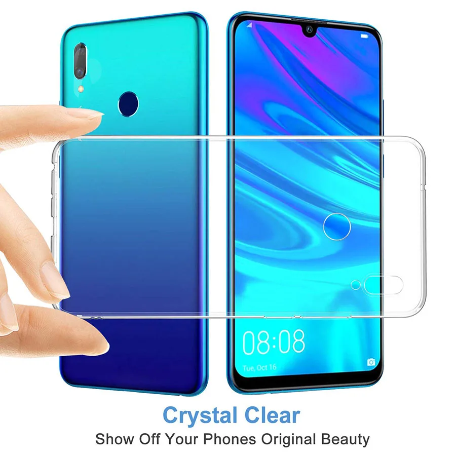 2.5D 9H Protective Full Cover Tempered Glass Screen Protector + Phone Soft TPU Clear case for Huawei P Smart 2019 |
