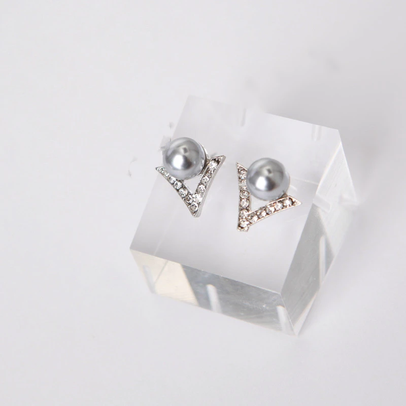 Серьги гвоздики женские с искусственным жемчугом и кристаллами|fashion stud earrings|stud