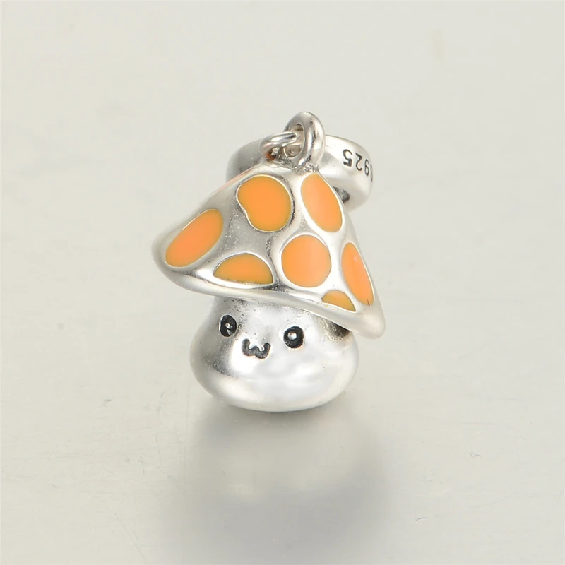 Подвеска в виде гриба из серебра 925 пробы с эмалью S262H20|charm pendant|mushroom charmcharm pendant diy |