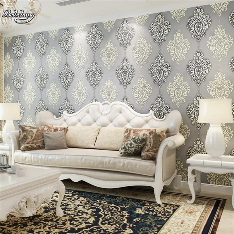 Европейский нетканый материал обои Гостиная Спальня теплый 3D ТВ фон настенная