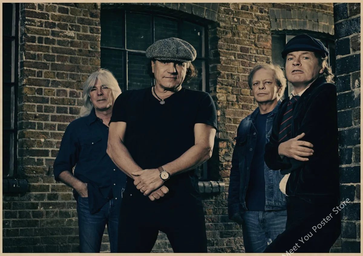 Плакат ACDC австралийская рок-группа ACDC Malcolm Angus ретро крафт-бумага плакат настенный стикер Гостиная Бар домашний паб кафе Декор A1