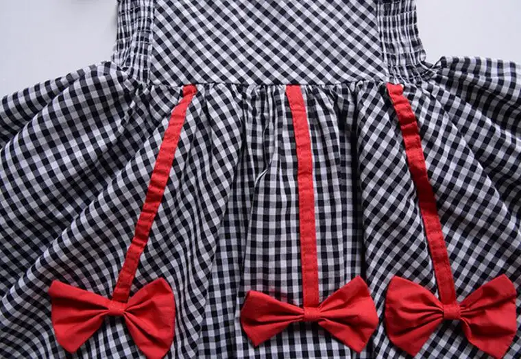 european girls summer dress 2019 new kids cotton plaid dresses cute girl bow fashion Children clothes | Детская одежда и обувь