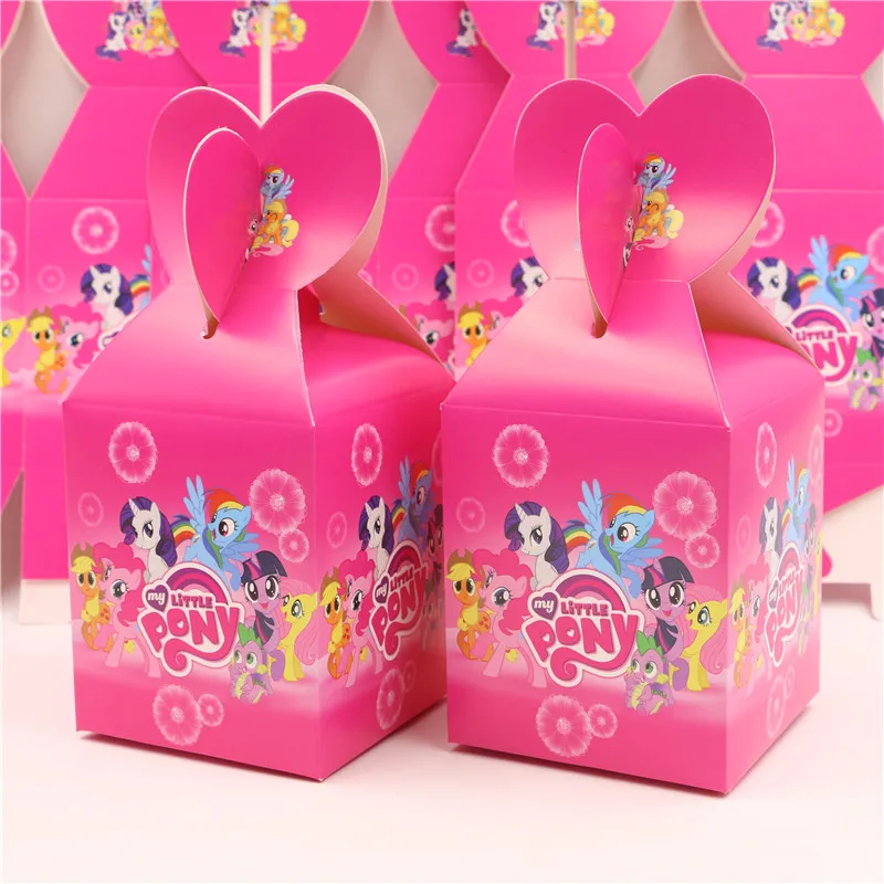 6 шт./лот новые бумажные сумки с рисунком из мультфильма Мой Маленький Пони