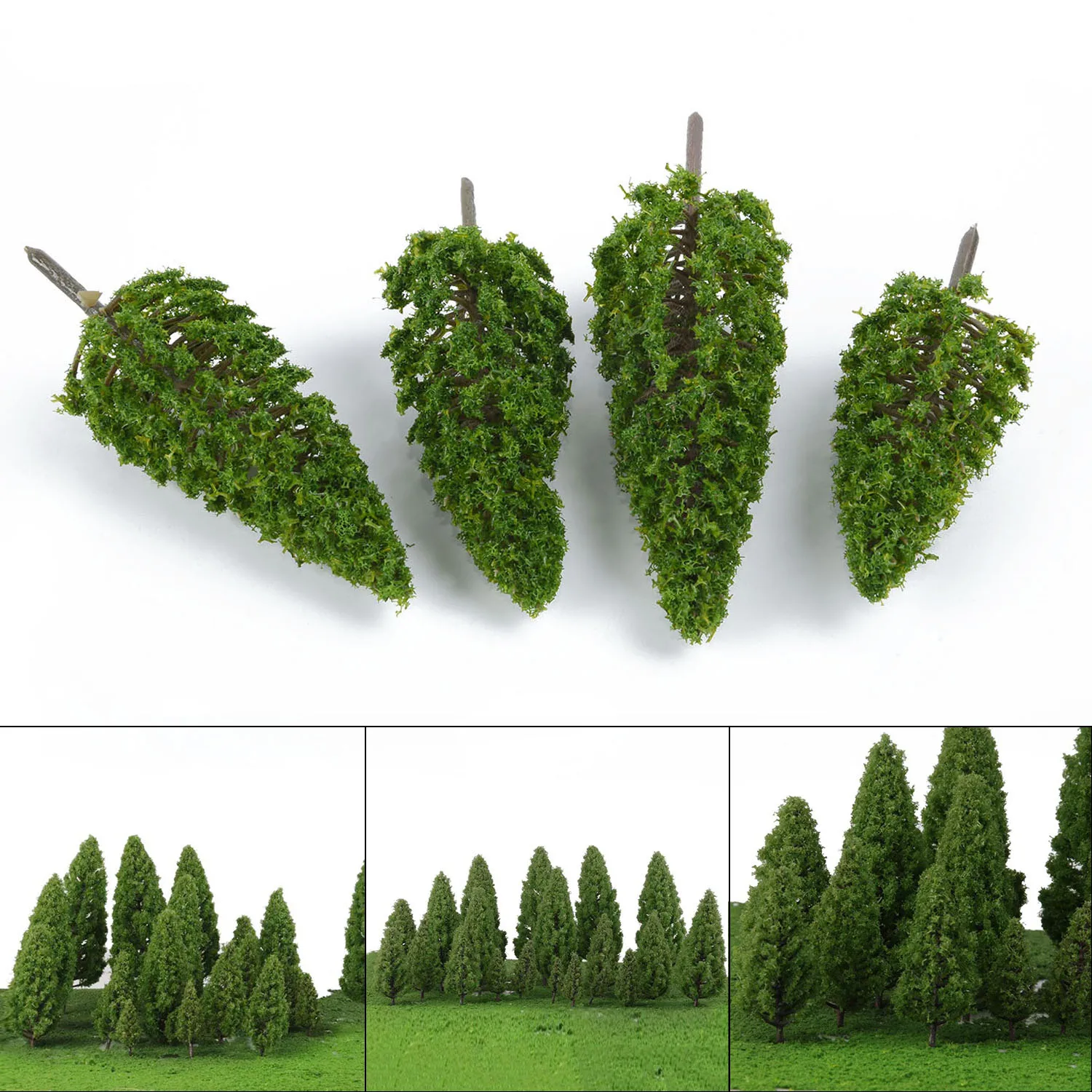 Модель в форме деревьев Пейзаж пластик зеленая железная дорога лес расположение