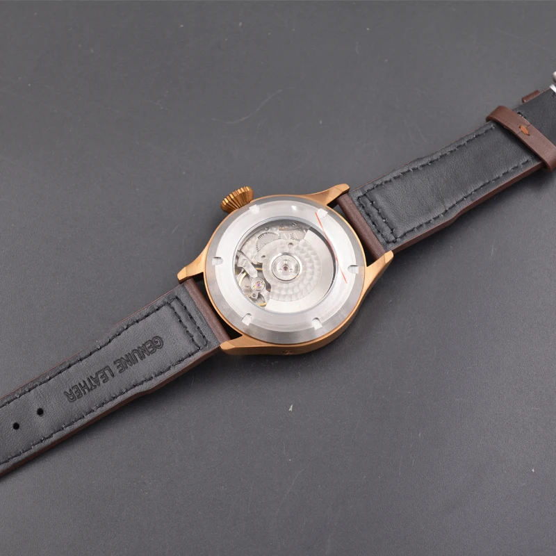 Corgeut механические Автоматические Мужские часы 42 мм с кожаным ремешком | Наручные