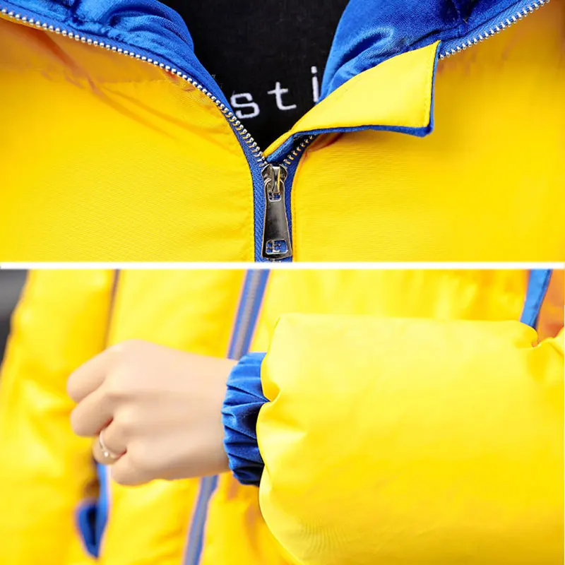 Подпушка хлопка с капюшоном Белый Мех животных воротник Для женщин длинное