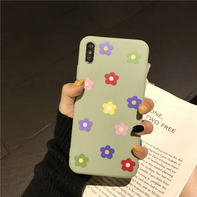 Чехол ярких цветов для iPhone X XR XS Max с рисунком подсолнуха 6 6s мягкие матовые Мягкие