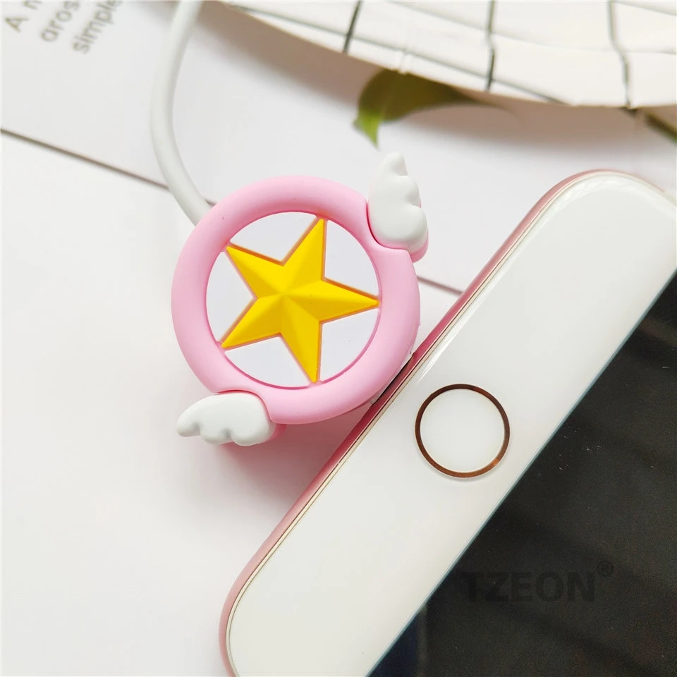 Star Животные кабель протектор милые аниме из мультфильмов для Iphone освещение Macbook samsung type C Micro USB кабель силиконовая линия протектор - Цвет: Star