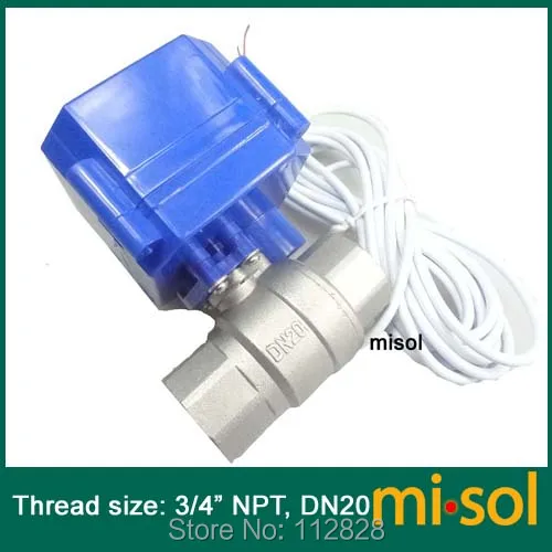 10 шт моторизованный шаровой клапан 3/4 &quotNPT DN20 2 способа 12VDC CR04 электрический из
