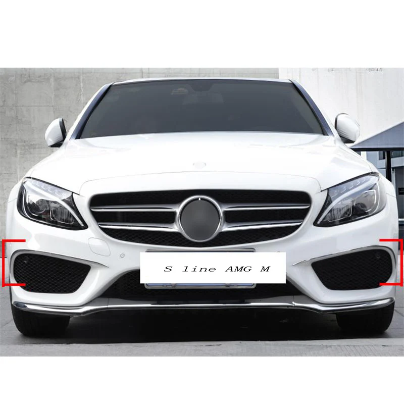 Для Mercedes Benz C Class W205 Стайлинг автомобиля передние противотуманные фары крышка
