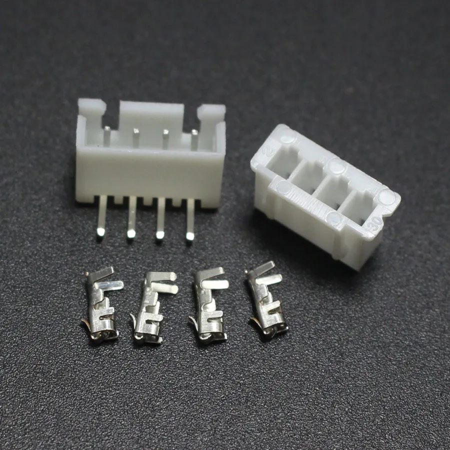 50 комплектов коннекторов для XH2.54 4P 2 54 мм 4Pin XH 90 Угловой разъем + клемма PCB