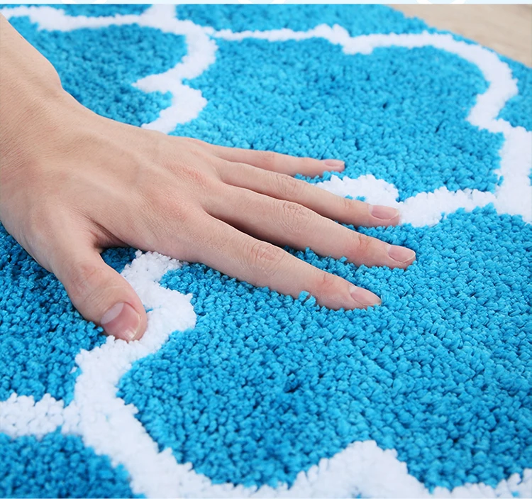 Коврик для ванной Нескользящий Впитывающий гостиной серый синий марокканский