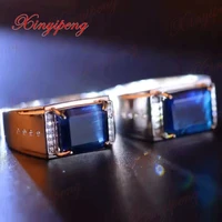 925 sterling silver with 100 natural sapphire ring mens with luxury and generous a wedding gift