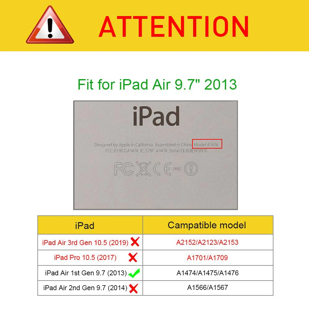 Чехол RYGOU для Apple iPad Air магнитный передний умный чехол из искусственной кожи +