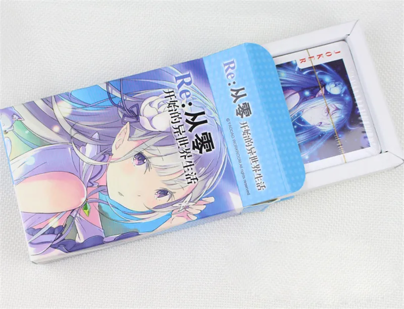Аниме Re Zero покер карты колода игральных карт покер карты с коробкой коллекция Хэллоуин косплей покер карты Рождественский подарок