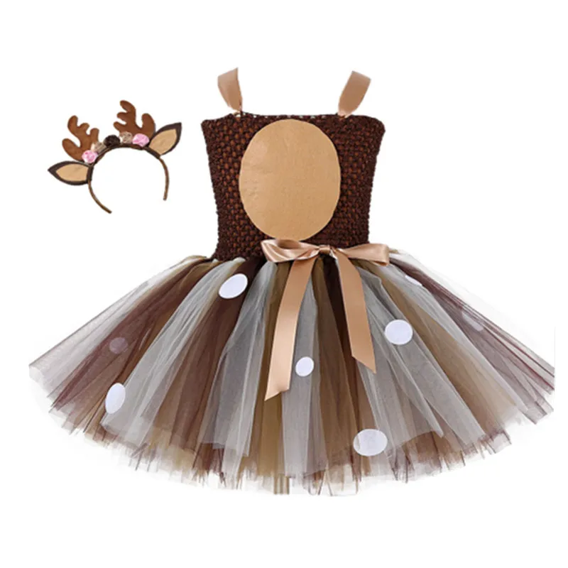 

Girl Tutu Dress Party Dress Baby Girls Halloween Deer Christmas dress New Year's clothes for kids