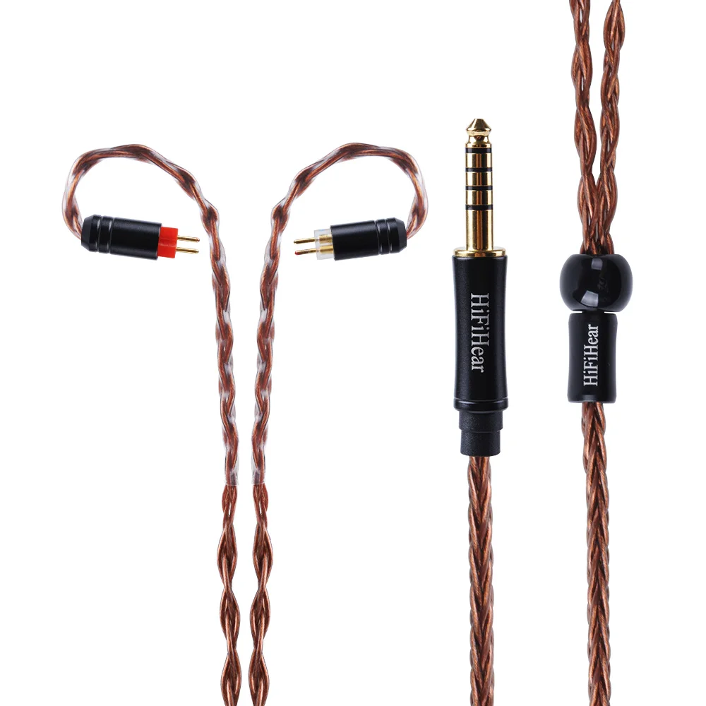 2PIN 4.4 HiFiHear 8 Core с серебряным покрытием Модернизированный кабель 2,5/3,5/4,4 мм балансный кабель с MMCX/2pin разъем для ZS10 ZS6 ES4 HQ5 HQ6 - Цвет: 2PIN 4.4