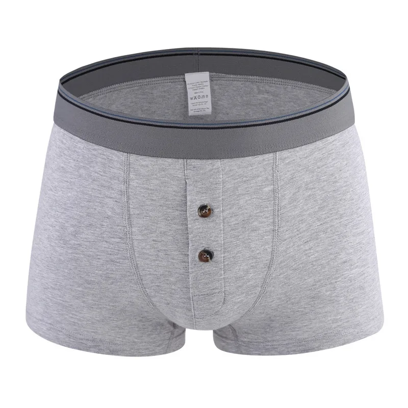 Light Grey 2432 Модные сексуальные новые брендовые хлопковые мужские боксеры шорты, мужское нижнее белье большого размера, удобные мужские трусы - Цвет: Light Grey 2432