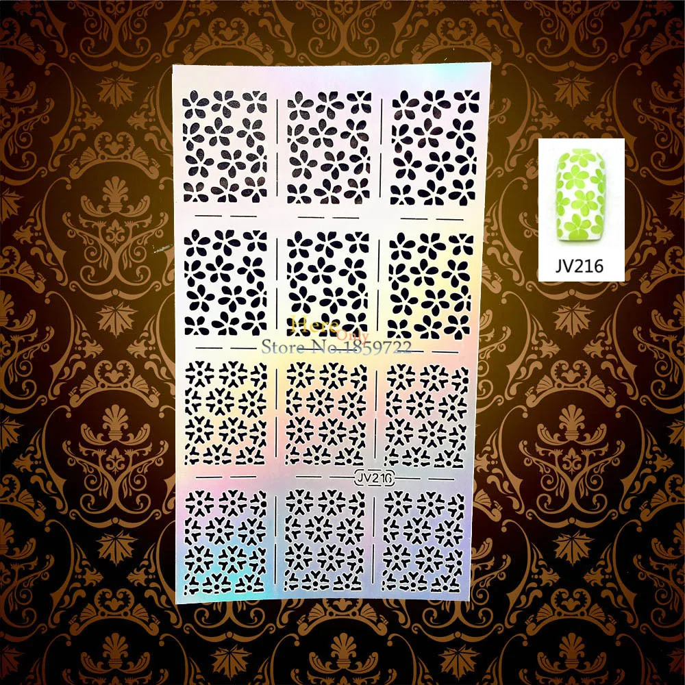 1 лист простой в использовании белый полый тонкий винил для ногтей фольги