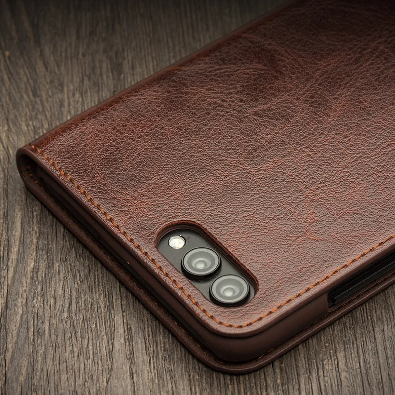 QIALINO ручная работа натуральная кожа флип чехол для huawei Honor V10 ультра тонкий Модный