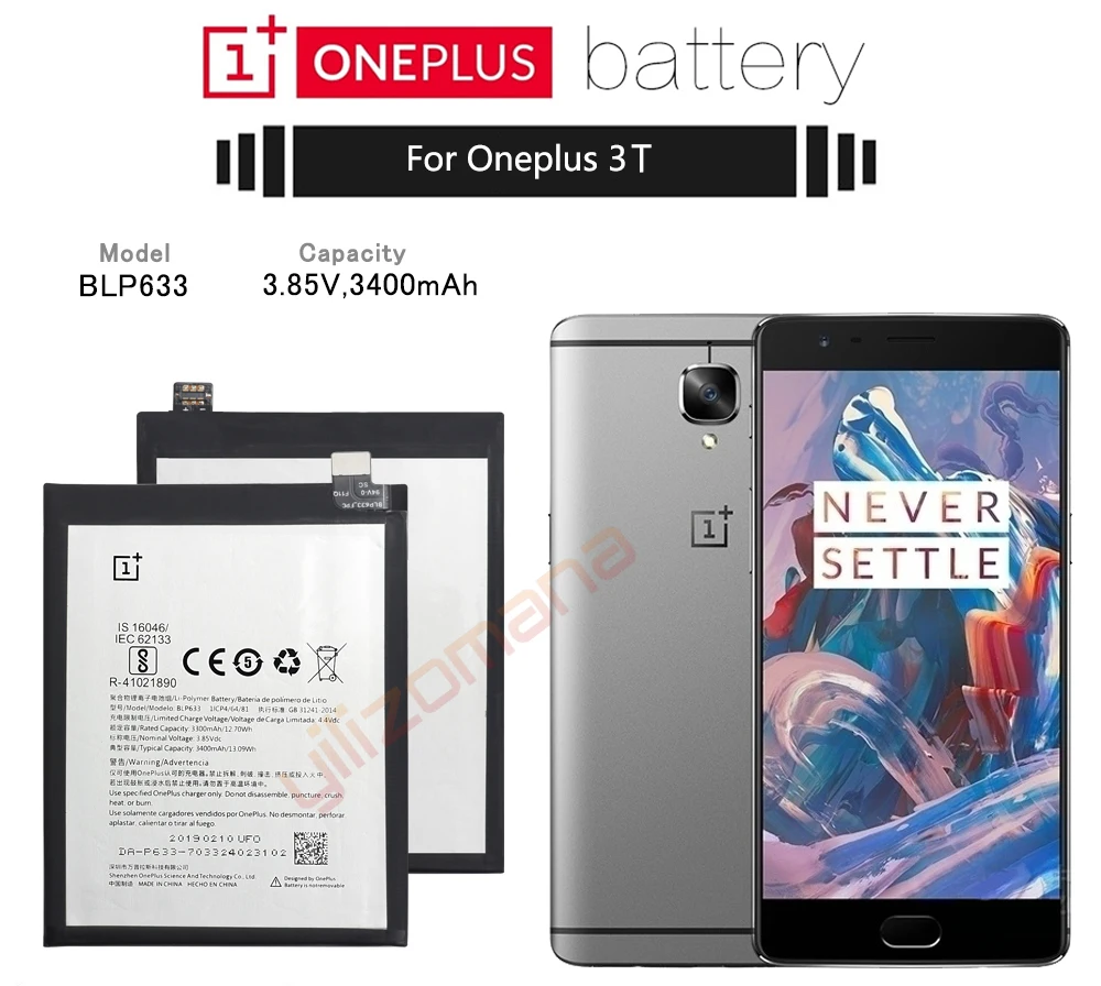 ONE PLUS чехол телефон Батарея BLP633 3300/3400 мА/ч, чехол для OnePlus 3T A3010 Высокое качество Замена литий-ионных батарей Бесплатные инструменты