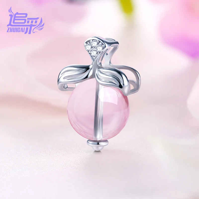 ZHUICAI Pisces Nature Gemstone Pendant 925 Sterling Silver Sign Fine Jewelry For Gift 19th Feb Until 20th March | Украшения и