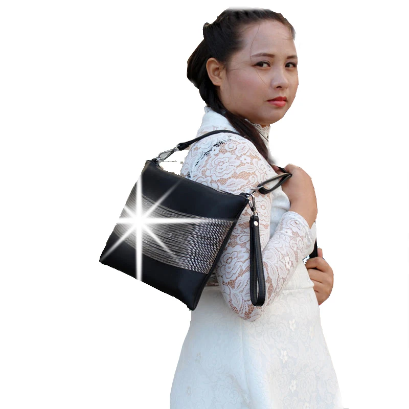 Модные женские сумки на плечо Ретро стиль летняя цепочка черная искусственная