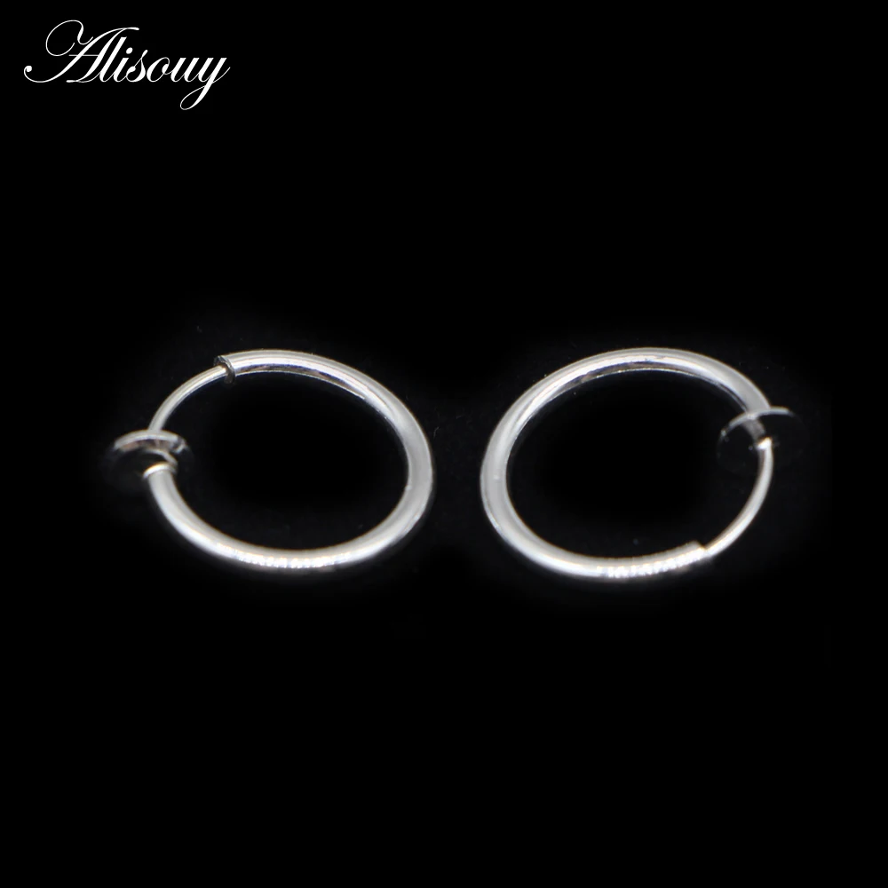 Style 9 Silver Alisouy, 2 шт, медицинская ноздри, титановые многоцветные кольца для носа, клипса на носу, кольцо для тела, поддельные пирсинг для женщин и мужчин, ювелирные изделия для тела - Окраска металла: Style 9 Silver