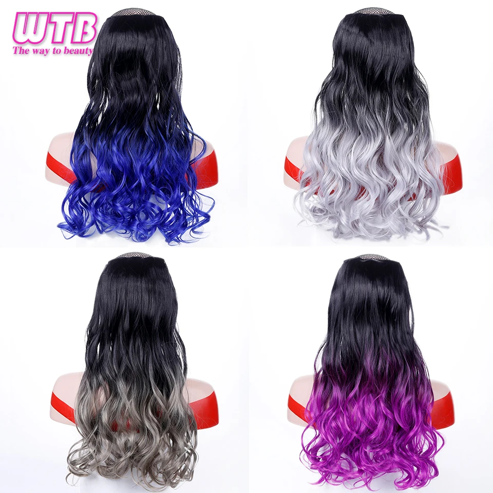 WTB длинные волнистые Омбре 5 зажим для наращивания волос 24 &quotвысокотемпературные