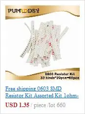 16 значений* 20 шт = 3 20 шт 1206 SMD конденсатор Ассорти Комплект 10pF~ 22 мкФ компонент diy Образцы комплект и