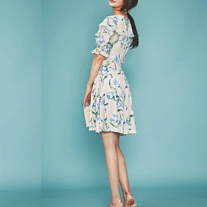 2019 новое летнее модное женское платье с принтом тонкие платья дизайн и цвет 6182 |