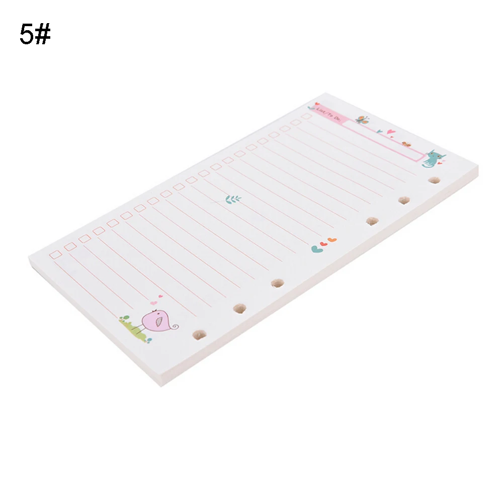 Новый 11 видов стилей 45 листов Тетрадь внутренняя Бумага Core 6 ярких отверстия