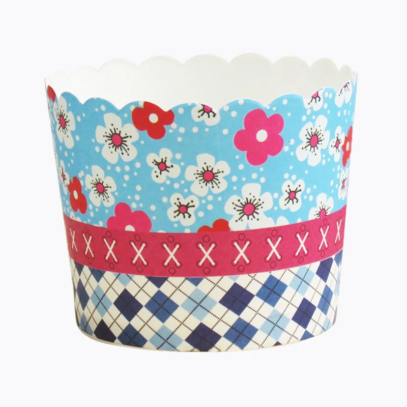 Конверты для кексов муффинов с красно-белыми цветами на зеленом фоне, 50 штук, большой размер, для свадьбы, дня рождения, самостоятельной выпечки.