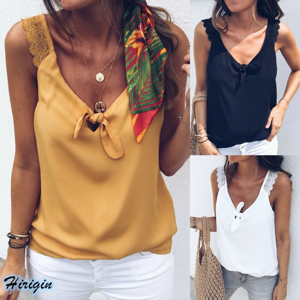 Летние женские однотонные кружевные топы новинка 2019 летние повседневные