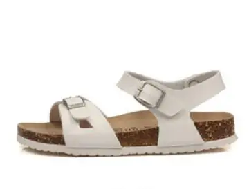 Белый FeiYiTu/модные пробковые сандалии с двойной пряжкой; Новинка года; женская летняя повседневная пляжная обувь в стиле пэчворк - Цвет: Белый