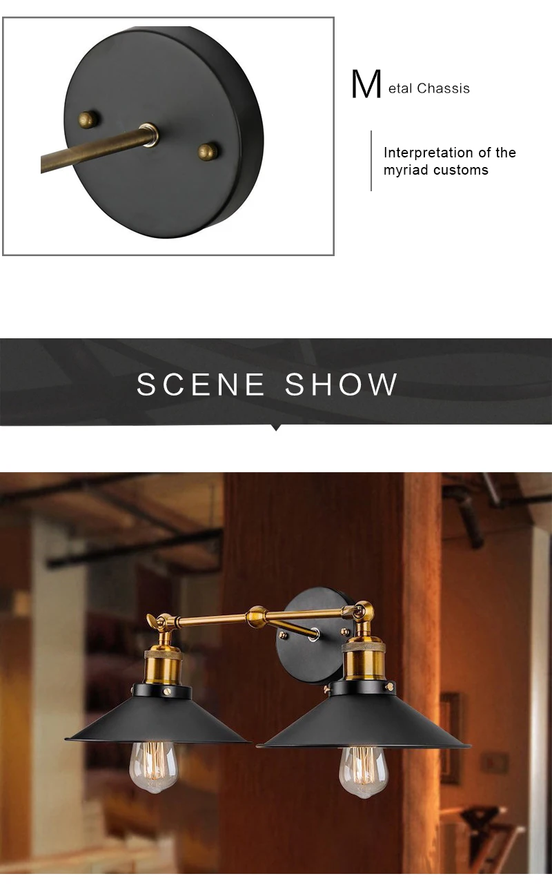 Lampara pared настенный светильник E27 85-265 в wandlamp badroom тщеславие светодиодный настенный светильник винтажная мода бар лампы зеркальный свет домашний декор