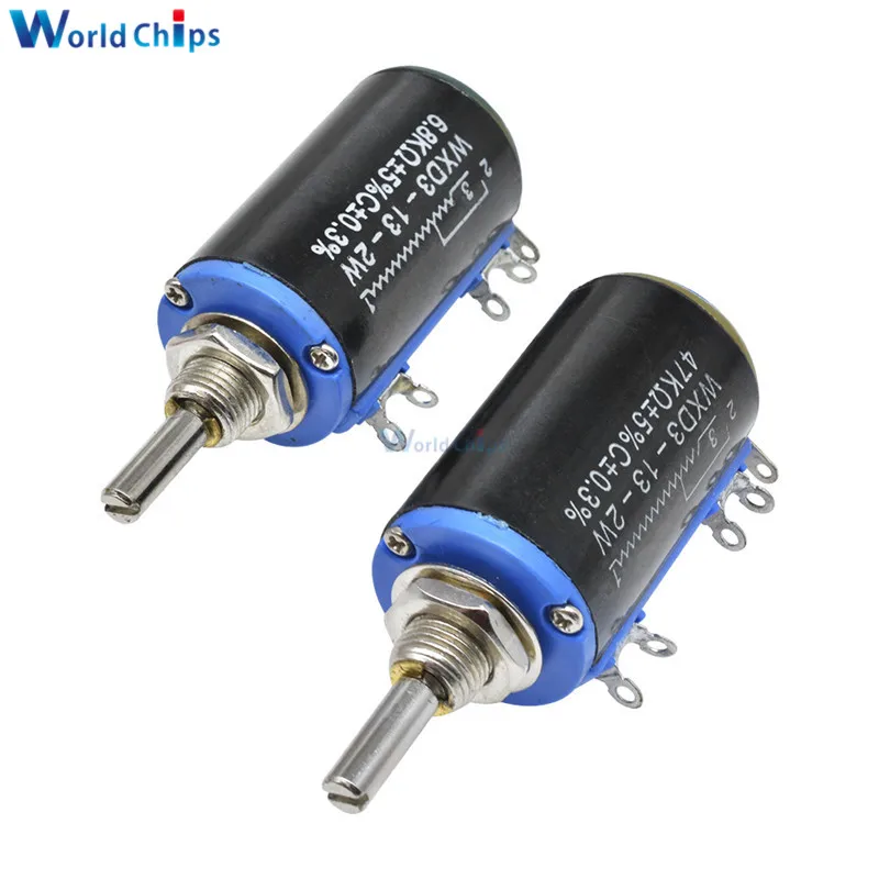 2 шт. WXD3 13 2W Вт проволочный потенциометр 100R 470R 1K 4 7 K 10K 22K 47K 100KΩ Ohm 10 поворотов