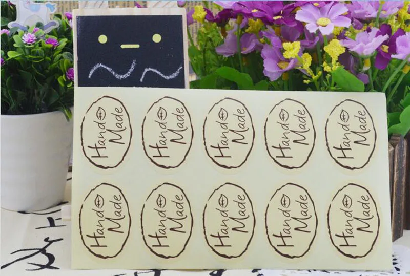 100 шт./лот самоклеящиеся наклейки в виде милого эллипса для этикеток DIY ручная работа подарок/торт бумажная