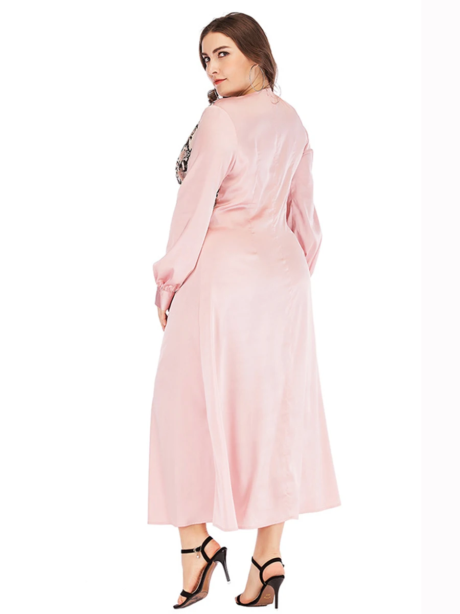 Женское розовое платье с леопардовым принтом цветочным глубоким v-образным