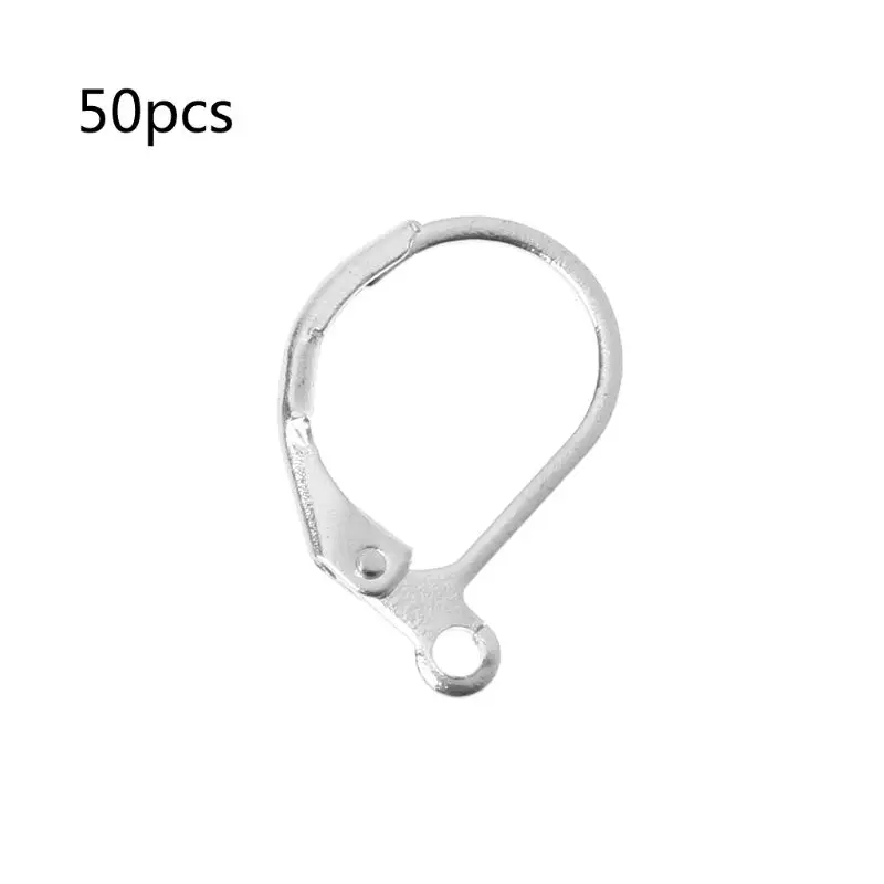 

50Pcs Lever Back DIY Earring French Hooks Ear Wire Open Loop for Jewelry Making