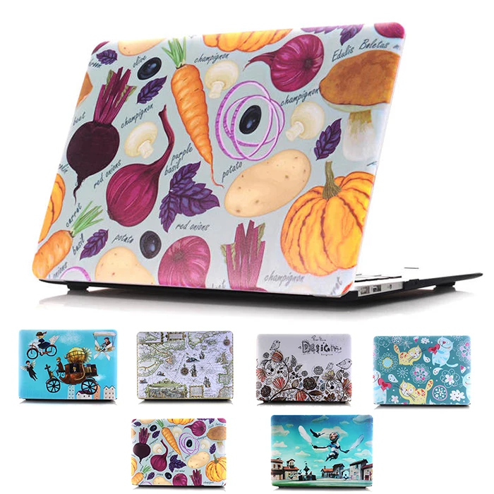 Новый цветной матовый чехол с мультяшным рисунком для Apple macbook Air Pro Retina 11 12 13 15