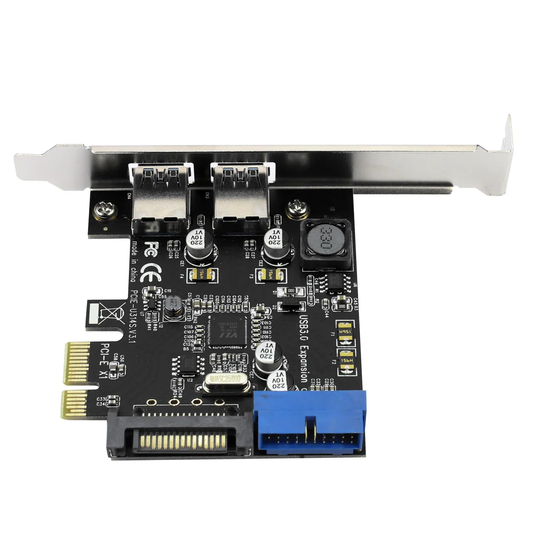 PCIE на 2 порта USB3.0 плата расширения рабочего стола спереди 19/20PIN разъем интерфейс для PCI-E x1/x4/x8/x16 для Windows XP/7/8/8,1/10