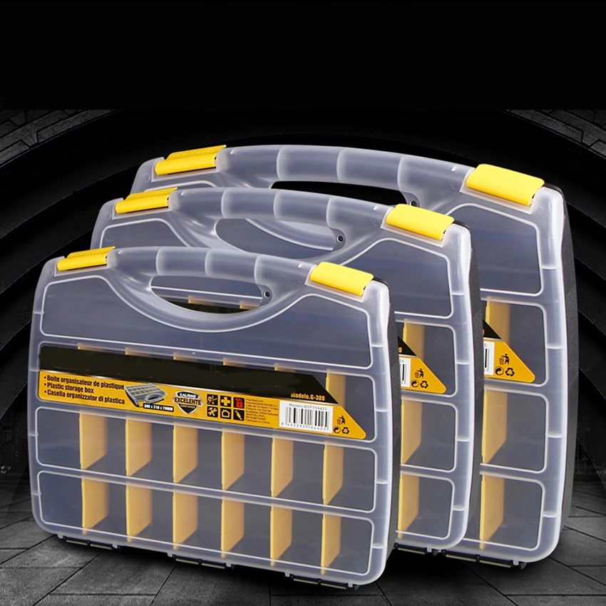 

15/21 grids Portable parts box metal screw storage tool box hardware parts screwdriver repair vehicle hand tool