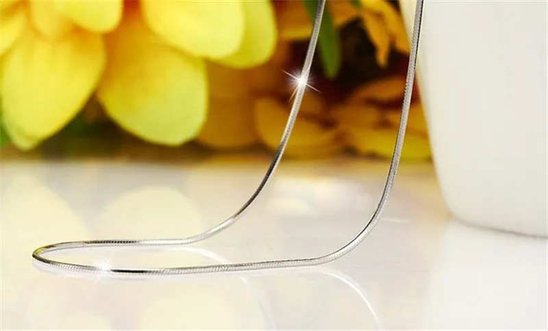 Мужское и женское серебряное ожерелье Erkek Kolye цепочка под змеиную кожу 16-24 дюйма