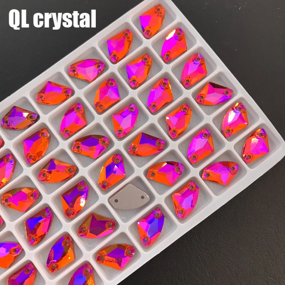 QL Кристалл AB Цвет 9x14 мм Галактический топор пришить хрустальные стразы с плоской